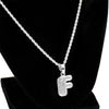 Silver Tone F Letter Micro Chain Rope Necklace