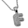 Silver Tone F Letter Micro Chain Rope Necklace