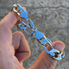 Silver Tone Figaro Bracelet 9" x 12mm