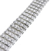 Silver Tone Four Row Iced Bracelet 8" Inch