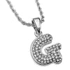 Silver Tone G Letter Micro Chain Rope Necklace