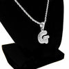 Silver Tone G Letter Micro Chain Rope Necklace