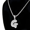 Silver Tone G Letter Micro Chain Rope Necklace