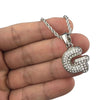 Silver Tone G Letter Micro Chain Rope Necklace