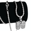 Silver Tone H Letter Micro Chain Rope Necklace