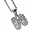 Silver Tone H Letter Micro Chain Rope Necklace