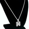 Silver Tone H Letter Micro Chain Rope Necklace