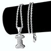 Silver Tone I Letter Micro Chain Rope Necklace