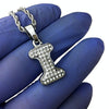 Silver Tone I Letter Micro Chain Rope Necklace