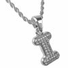 Silver Tone I Letter Micro Chain Rope Necklace