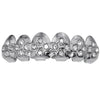 Silver Tone Iced Crosses Top Teeth Grillz