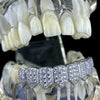 Silver Tone Iced CZ Bottom Eight Teeth Micro Pave Grillz