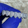 Silver Tone Iced CZ Bottom Eight Teeth Micro Pave Grillz