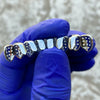 Silver Tone Iced CZ Bottom Eight Teeth Micro Pave Grillz