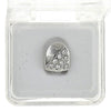 Silver Tone Iced CZ Half Stone Single Top Tooth Cap