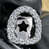 Silver Tone Iced CZ Open Face Canine Tooth Cap Single K9 Hip Hop Grillz