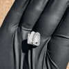 Silver Tone Iced CZ Open Face Canine Tooth Cap Single K9 Hip Hop Grillz
