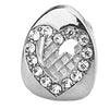 Silver Tone Iced CZ Open Heart Top Tooth Cap