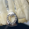 Silver Tone Iced CZ Open Heart Top Tooth Cap