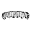 Silver Tone Iced Micro Pave Bottom Teeth Grillz