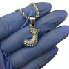 Silver Tone J Initial Letter Micro Rope Chain Necklace