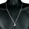 Silver Tone J Initial Letter Micro Rope Chain Necklace