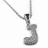 Silver Tone J Initial Letter Micro Rope Chain Necklace