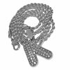 Silver Tone K Letter Micro Chain Rope Necklace