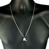 Silver Tone K Letter Micro Chain Rope Necklace