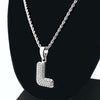 Silver Tone L Letter Micro Chain Rope NEcklace