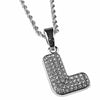 Silver Tone L Letter Micro Chain Rope NEcklace