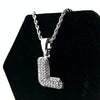 Silver Tone L Letter Micro Chain Rope NEcklace