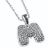 Silver Tone M Letter Micro Chain Rope Necklace