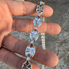 Silver Tone Mariner Links Iced Chain Flooded Out Anchor Necklace 12MM 30"