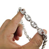 Silver Tone Mariner Links Iced Chain Flooded Out Necklace 12MM 18"