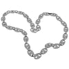 Silver Tone Mariner Links Iced Chain Flooded Out Necklace 12MM 24"