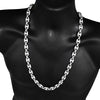 Silver Tone Mariner Links Iced Chain Flooded Out Necklace 12MM 30"