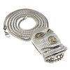 Silver Tone Masked Goon Man 36" Franco Chain Necklace