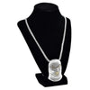 Silver Tone Masked Goon Man 36" Franco Chain Necklace