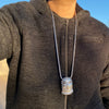 Silver Tone Masked Goon Man 36" Franco Chain Necklace