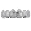 Silver Tone Micro Pave Iced Top Teeth Grillz