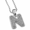 Silver Tone N Letter Micro Chain Rope Necklace