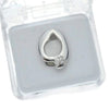 Silver Tone Open Face Iced Bling Stone Vampire Fang Single Cap