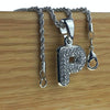 Silver Tone P Letter Micro Chain Rope Necklace