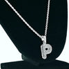 Silver Tone P Letter Micro Chain Rope Necklace