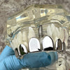 Silver Tone Permanent Cut Perm Cuts Top Teeth Pre-Made Grillz