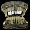 Silver Tone Plain Top Teeth Vampire Fangs Grillz