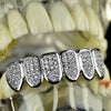 Silver Tone Premium CZ Iced Flooded Out Bottom Teeth Grillz