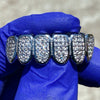 Silver Tone Premium CZ Iced Flooded Out Bottom Teeth Grillz