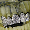 Silver Tone Premium CZ Iced Top Fang Grillz